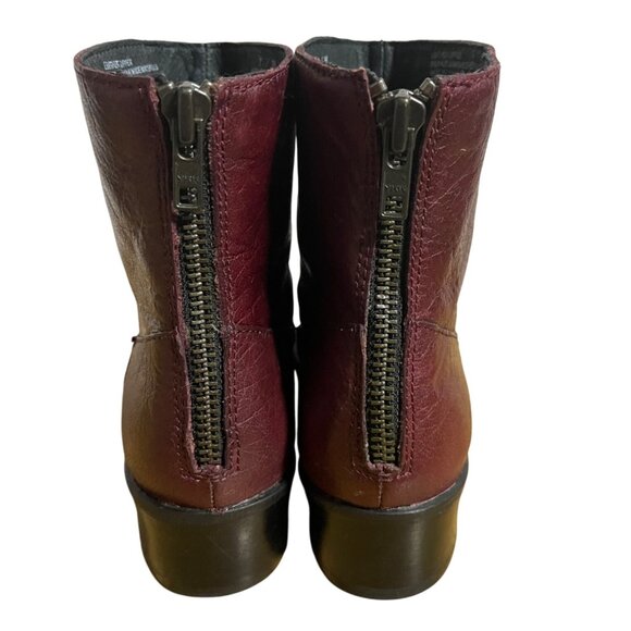 Born Red Leather Ankle Boots With Zip Closure Womens Size 7 US 38 EU - Picture 3 of 13